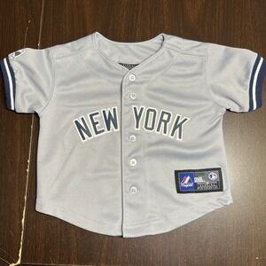 Vtg HTF Majestic NY Yankees Derek Jeter #2 Jersey Boys‎ 18M Gray MLB -RARE- Read